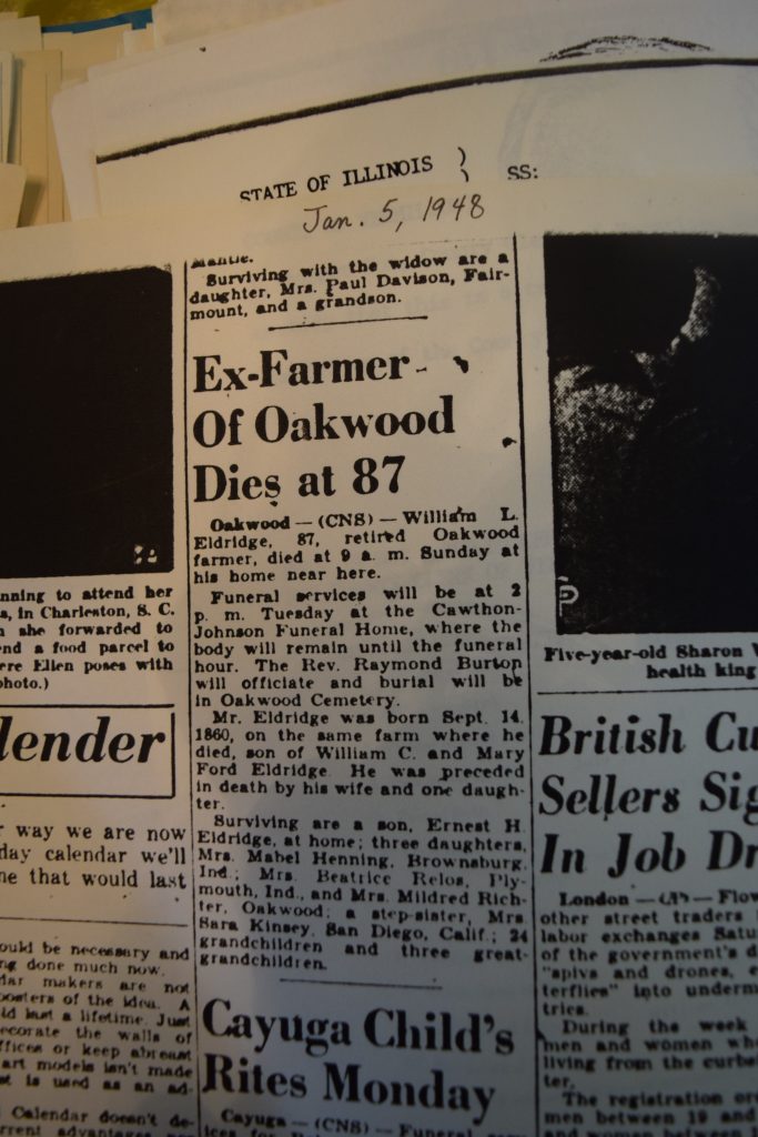 Ex Farmer of Oakwood Dies at 87